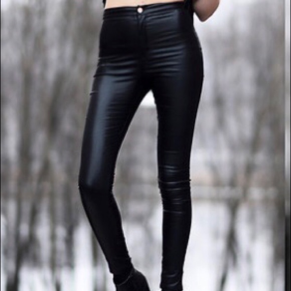Motel Rocks Pants - MOTEL ROCKS BLACK leather leggings